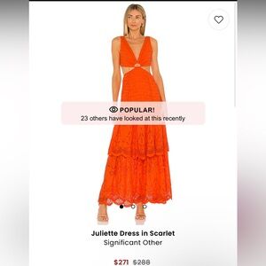 REVOLVE Juliette Dress in Scarlet Orange